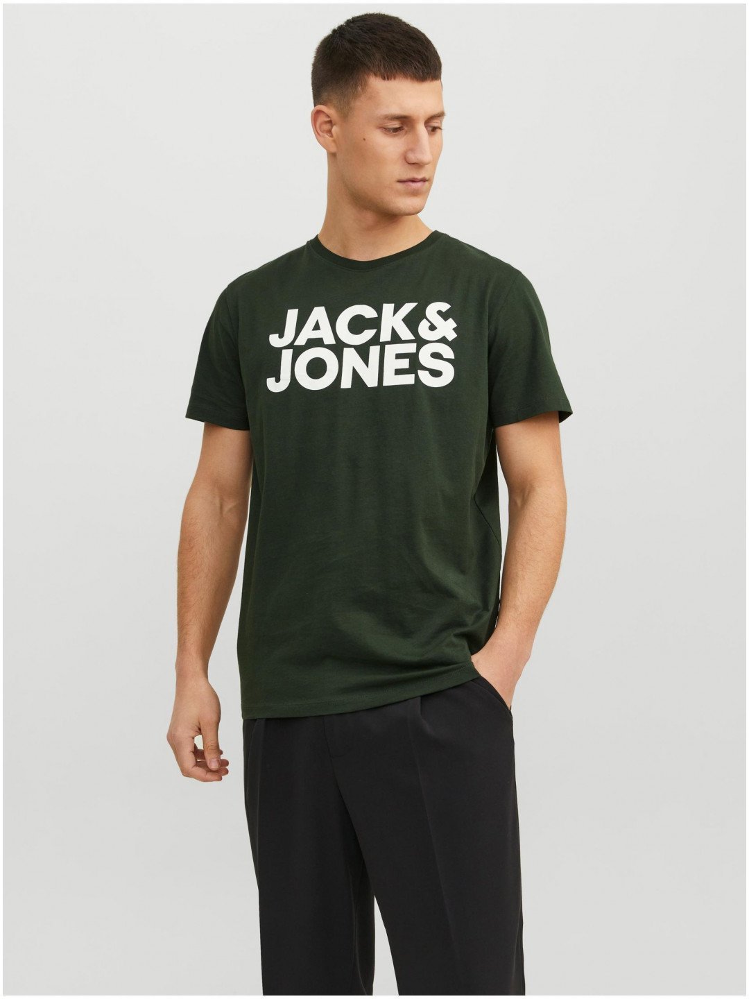 Tmavě zelené pánské tričko Jack & Jones Corp