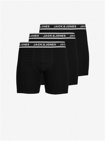 Sada tří pánských boxerek v černé barvě Jack & Jones Solid