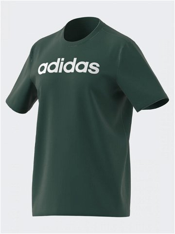 Adidas T-Shirt Essentials Single Jersey Linear Embroidered Logo T-Shirt IJ8658 Zelená Regular Fit