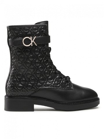 Calvin Klein Polokozačky Combat Boot HW0HW01525 Černá