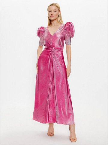 ROTATE Koktejlové šaty Gradient Plisse 1000191979 Růžová Regular Fit
