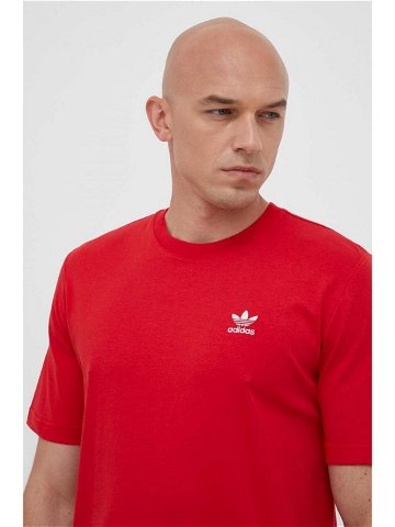 Bavlněné tričko adidas Originals červená barva s aplikací