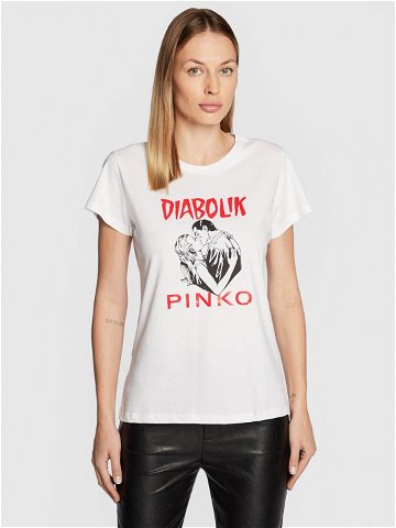 Pinko T-Shirt DIABOLIK Fabiana 1L1098 Y5SN Bílá Regular Fit