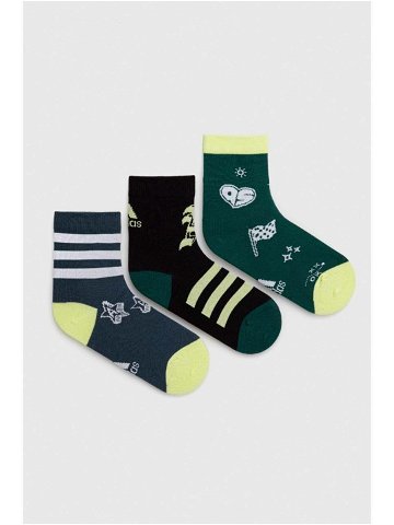 Dětské ponožky adidas Performance 3-pack zelená barva