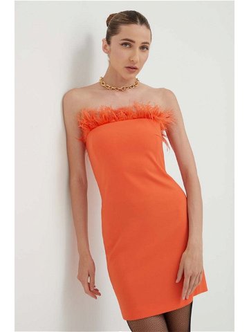 Šaty Patrizia Pepe oranžová barva mini