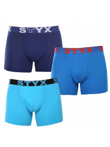 3PACK pánské boxerky Styx sportovní guma nadrozměr modré 3R96879 4XL