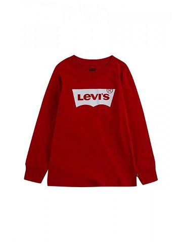 Dětské tričko s dlouhým rukávem Levi s červená barva s potiskem