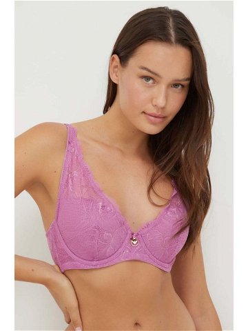 Podprsenka Emporio Armani Underwear fialová barva