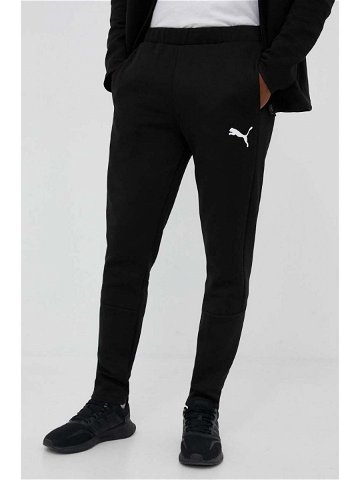 Tréninkové kalhoty Puma EVOSTRIPE černá barva s potiskem 585814