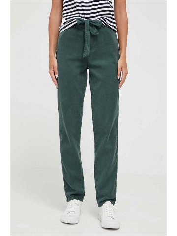 Kalhoty Medicine dámské zelená barva střih chinos medium waist