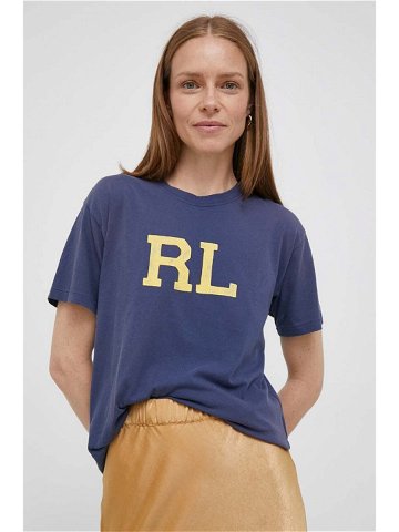 Bavlněné tričko Polo Ralph Lauren tmavomodrá barva 211910130