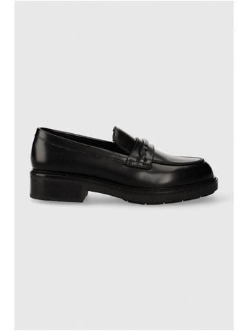 Mokasíny Calvin Klein RUBBER SOLE LOAFER W dámské černá barva na platformě HW0HW01791