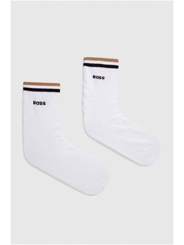 Ponožky BOSS 2-pack pánské bílá barva 50491195