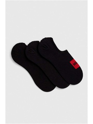 Ponožky HUGO 3-pack pánské černá barva 50496082