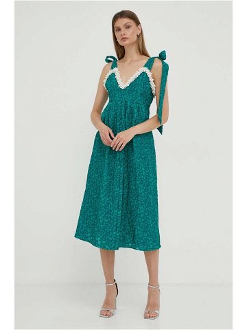 Šaty Custommade zelená barva midi