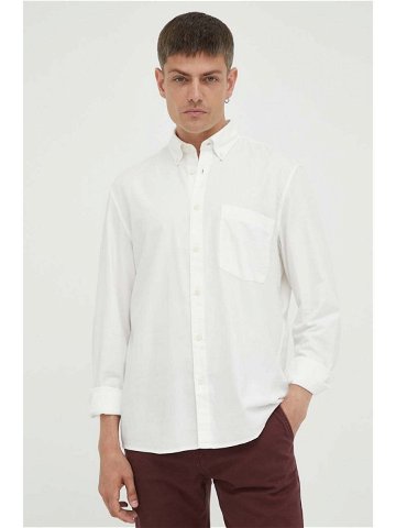 Košile Marc O Polo pánská béžová barva relaxed s límečkem button-down