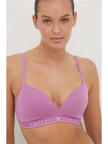 Podprsenka Emporio Armani Underwear růžová barva melanž