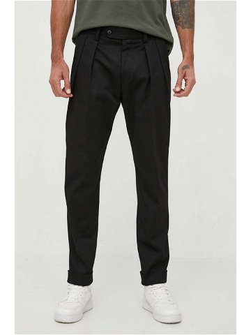 Kalhoty BOSS pánské černá barva jednoduché