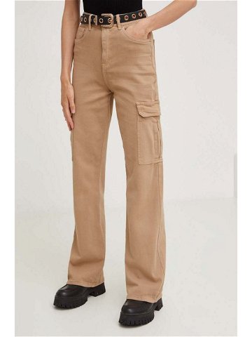 Kalhoty Answear Lab dámské béžová barva jednoduché high waist