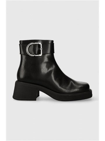 Kožené kotníkové boty Vagabond Shoemakers DORAH dámské černá barva na podpatku 5642 201 20