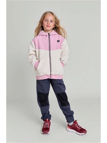 Dětská mikina Reima Samota růžová barva s kapucí hladká