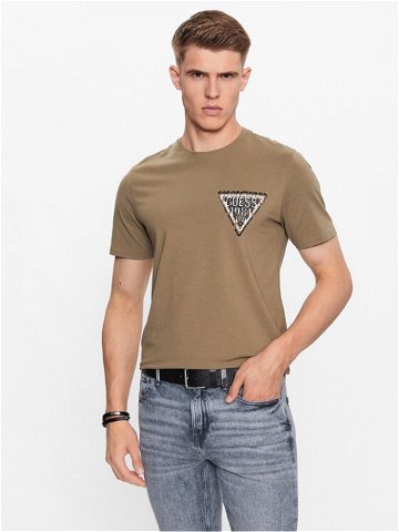 Guess T-Shirt M3YI22 J1314 Zelená Slim Fit