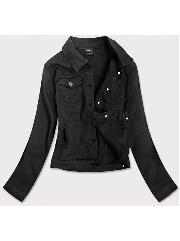 Jednoduchá černá dámská džínová bunda s kapsami SA40 odcienie czerni XL 42