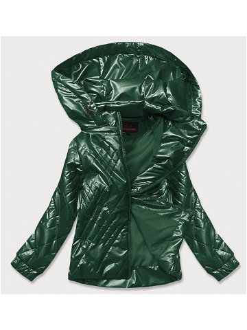 Lesklá zelená dámská bunda 2021-02 odcienie zieleni XL 42
