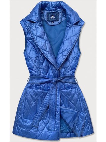 Dámská vesta v chrpové barvě s límcem JIN221 odcienie niebieskiego L 40