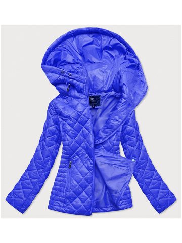 Světle modrá prošívaná dámská bunda s kapucí LY-01 odcienie niebieskiego S 36