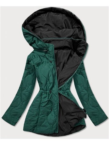 Zeleno-černá oboustranná dámská prošívaná bunda MHM-W589BIG odcienie zieleni 50