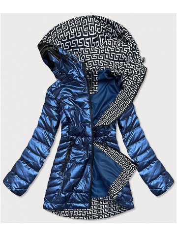 Světle modrá metalická dámská bunda s kapucí W717 odcienie niebieskiego XL 42