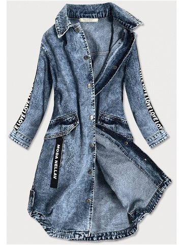 Světle modrá volná dámská džínová bunda přehoz přes oblečení C101 odcienie niebieskiego S 36