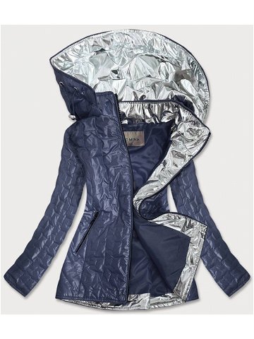 Světle modrá dámská bunda s ozdobnými vsadkami MM50 odcienie niebieskiego XXL 44
