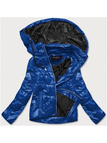 Modro-černá dámská bunda s barevnou kapucí BH2005 odcienie niebieskiego L 40