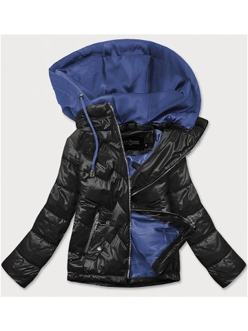 Černo modrá dámská bunda s kapucí BH2003 odcienie niebieskiego XL 42