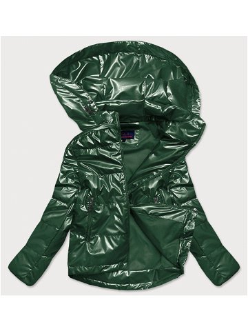 Zelená dámská lesklá bunda oversize 2021-06BIG odcienie zieleni 50