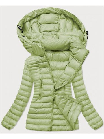 Pistáciová dámská bunda s kapucí 23032 odcienie zieleni S 36