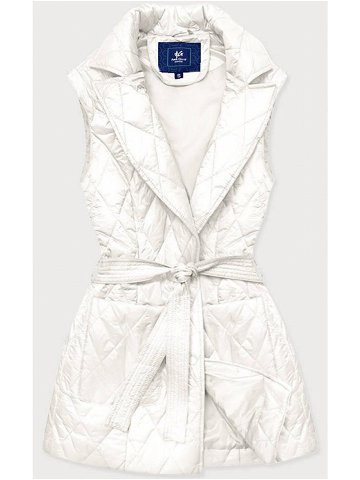 Dámská vesta v ecru barvě s límcem JIN221 odcienie bieli L 40