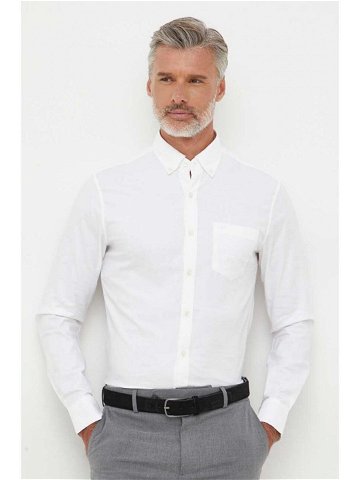 Košile Michael Kors pánská bílá barva slim s límečkem button-down