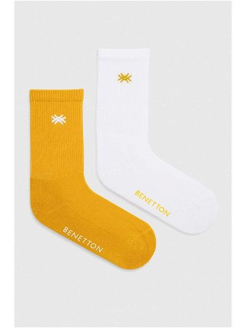 Ponožky United Colors of Benetton 2-pack žlutá barva