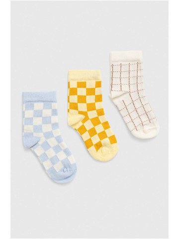 Dětské ponožky United Colors of Benetton 3-pack žlutá barva