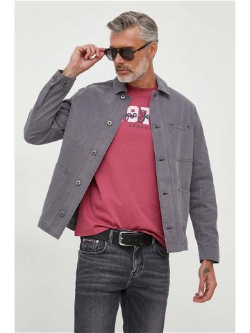 Džínová bunda Pepe Jeans Blaine pánská šedá barva přechodná