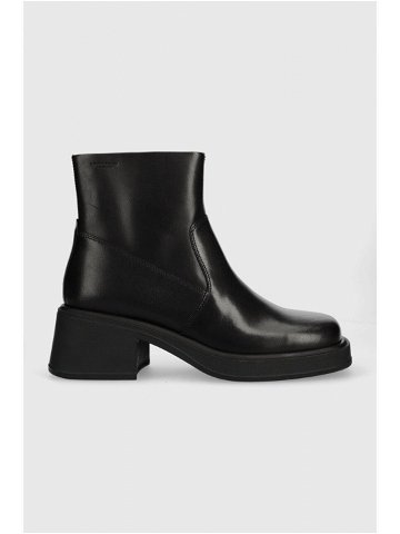 Kožené kotníkové boty Vagabond Shoemakers DORAH dámské černá barva na plochém podpatku 5656 001 20