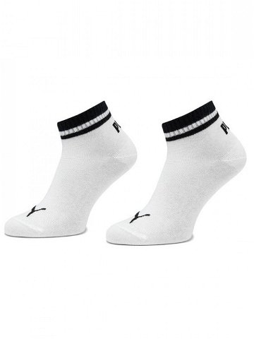 Puma Sada 2 párů vysokých ponožek unisex Heritage Quarter 2P Unisex 907946 Bílá