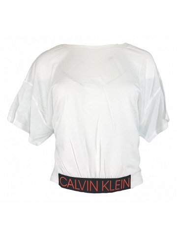 Dámské triko s krátkým rukávem KW0KW00726 bílá – Calvin Klein bílá s potiskem L