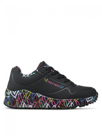 Skechers Sneakersy Uno Lite Lovely Luv 314976L BKMT Černá