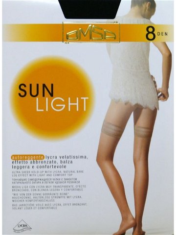 Dámské samodržící punčochy Omsa Sun Light 8 den béžová přírodní odd béžová 2-S