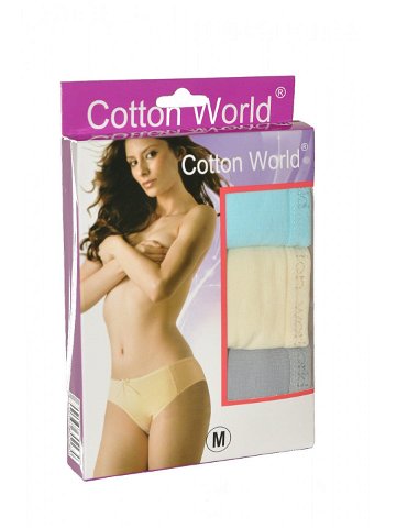 Dámské kalhotky Cotton World lycra A 3 směs barev L