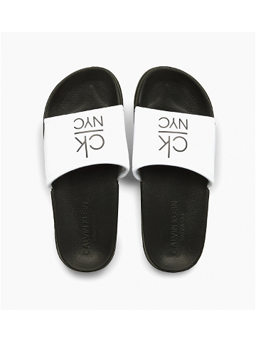 Pantofle KW0KW01054-YCD černobílá – Calvin Klein 39 40 černá-bílá